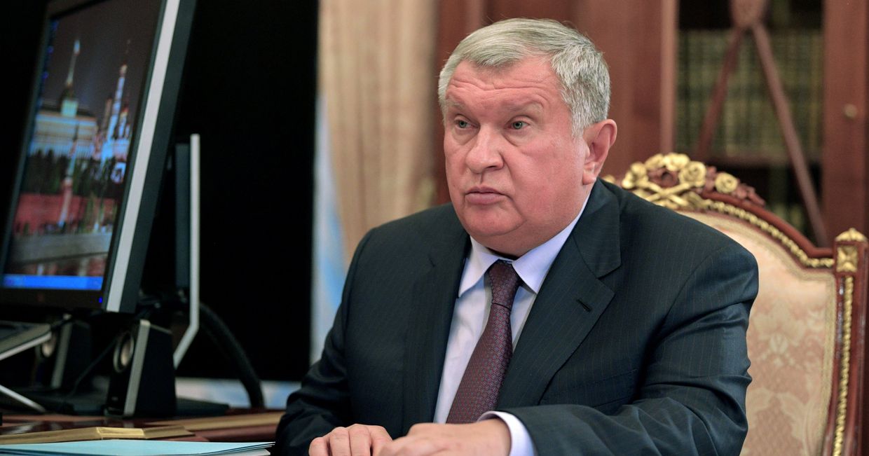 Рабочая встреча президента РФ В. Путина с главой компании Роснефть И. Сечиным 12 февраля 2020 года