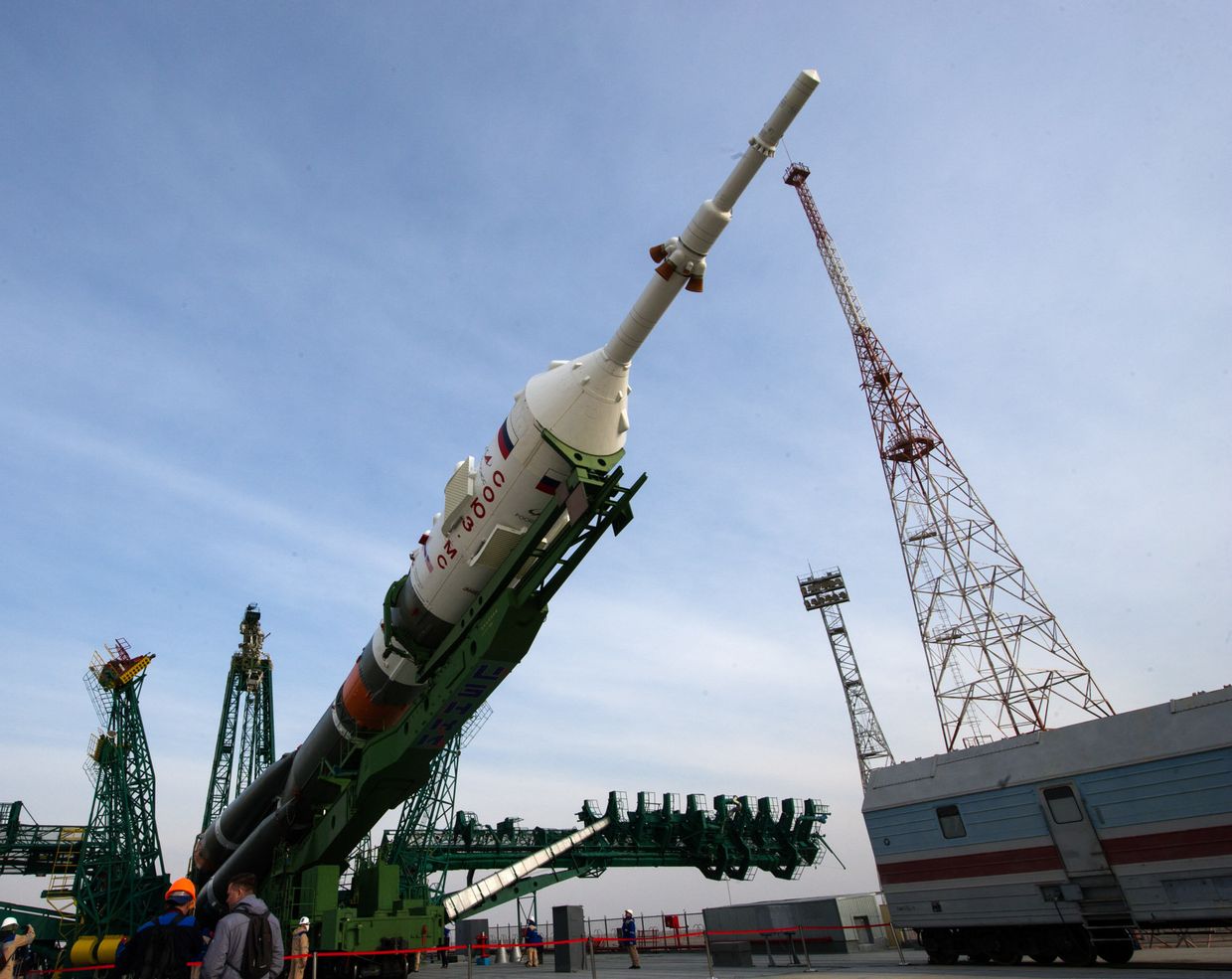 Вывоз РН Союз-2.1а на стартовый комплекс площадки № 31