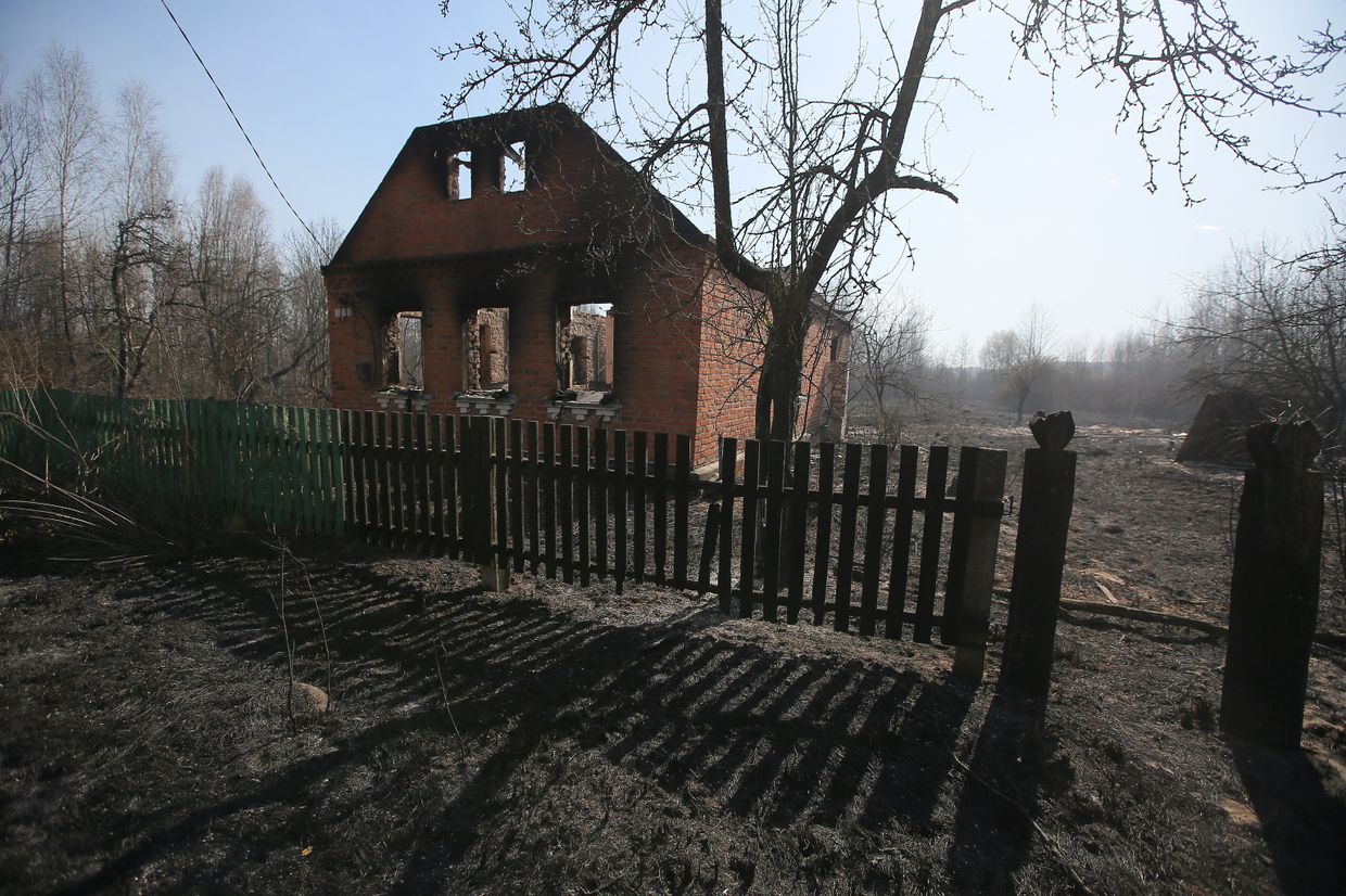 Пожар в зоне отчуждения Чернобыльской АЭС