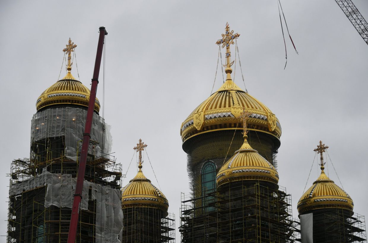 Строительство главного храма Вооруженных Сил в парке Патриот
