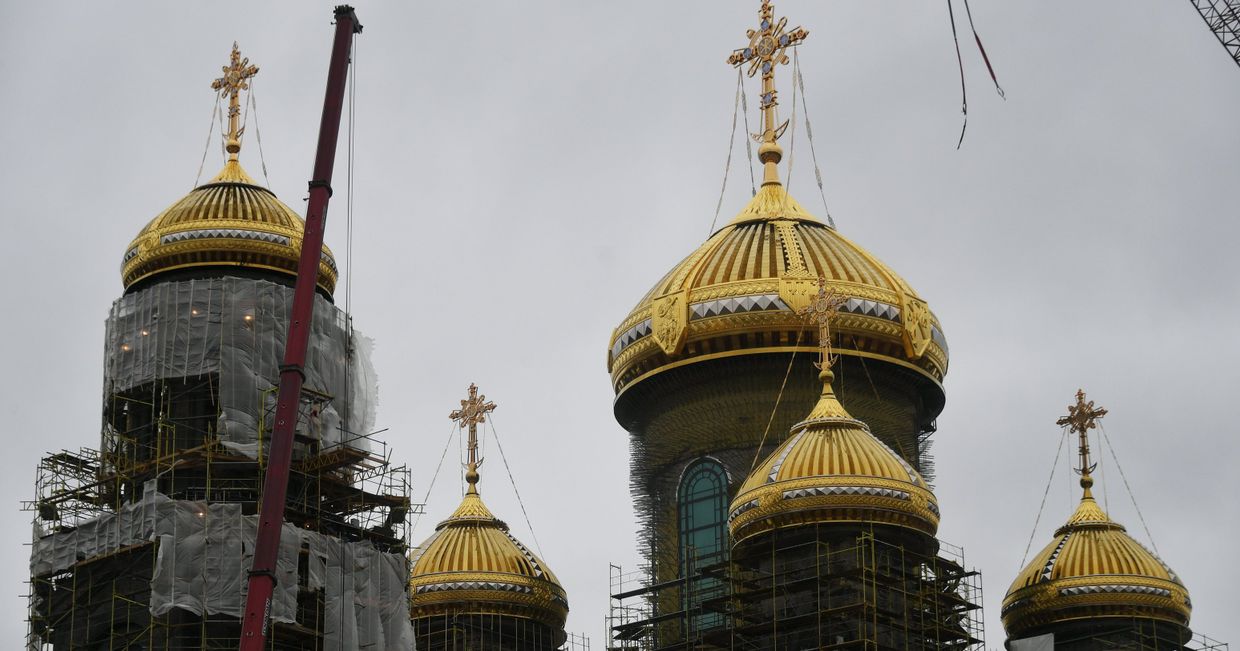 Строительство главного храма Вооруженных Сил в парке Патриот