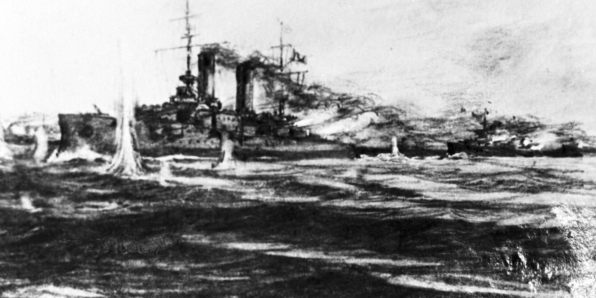 Один из моментов Цусимского боя Один из моментов Цусимского боя - ИноСМИ, 1920, 02.09.2021