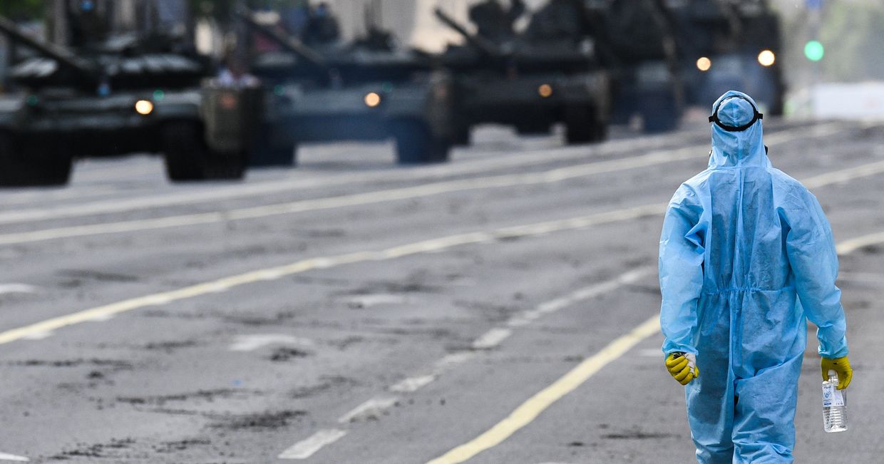 Ночная репетиция парада Победы в Москве