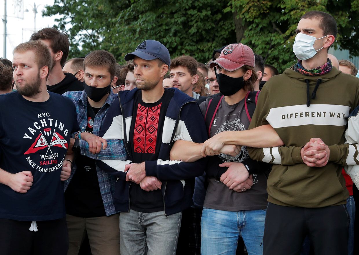 Участники акции протеста в Минске