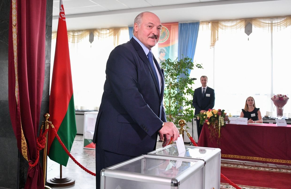 Александр Лукашенко на выборах президента Белоруссии 9 августа