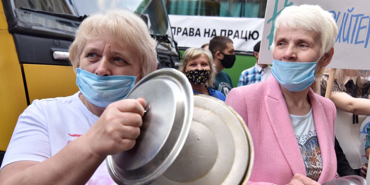 Акция протеста профсоюзов на Украине