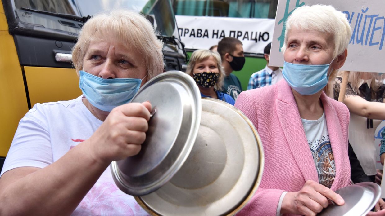 Акция протеста профсоюзов на Украине