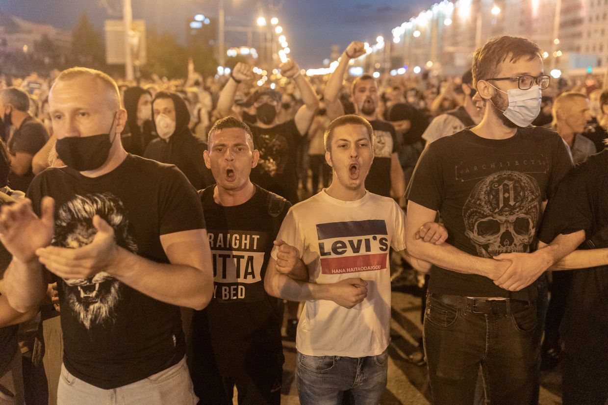 Участники акции протеста в Минске