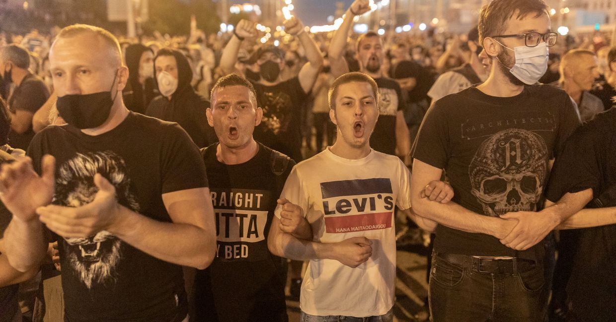 Участники акции протеста в Минске