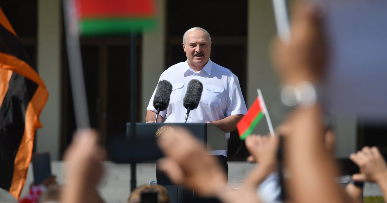 Митинг в поддержку действующего президента Белоруссии А. Лукашенко в Минске