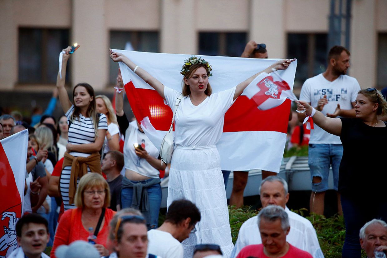 Участники акции протеста в Минске