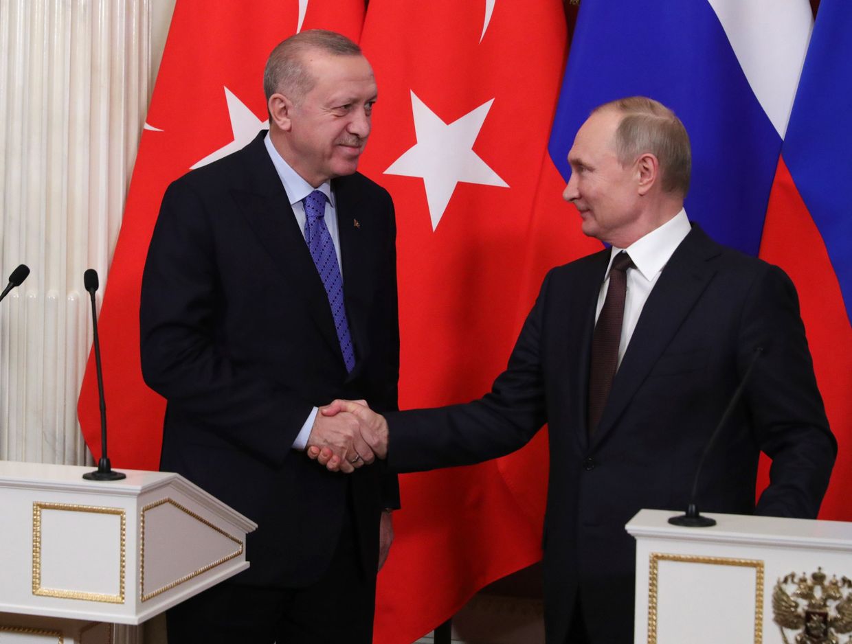 Президент РФ В. Путин встретился с президентом Турции Р. Эрдоганом