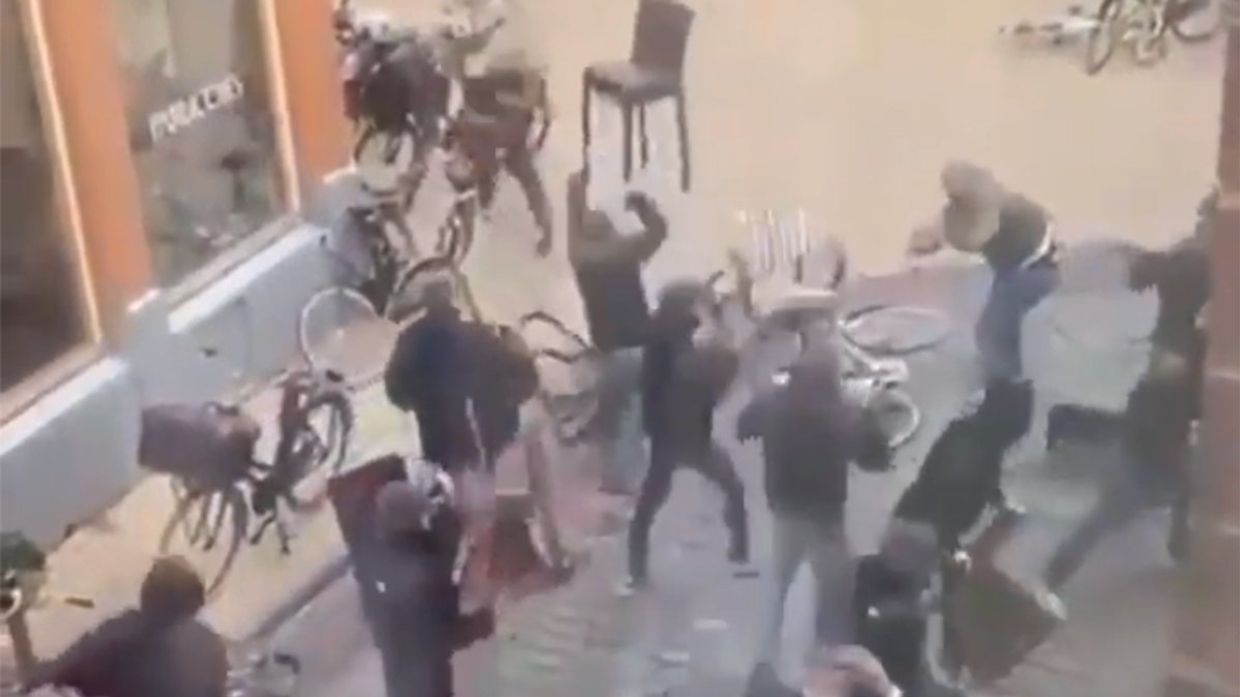 Уличная драка в Гронингене