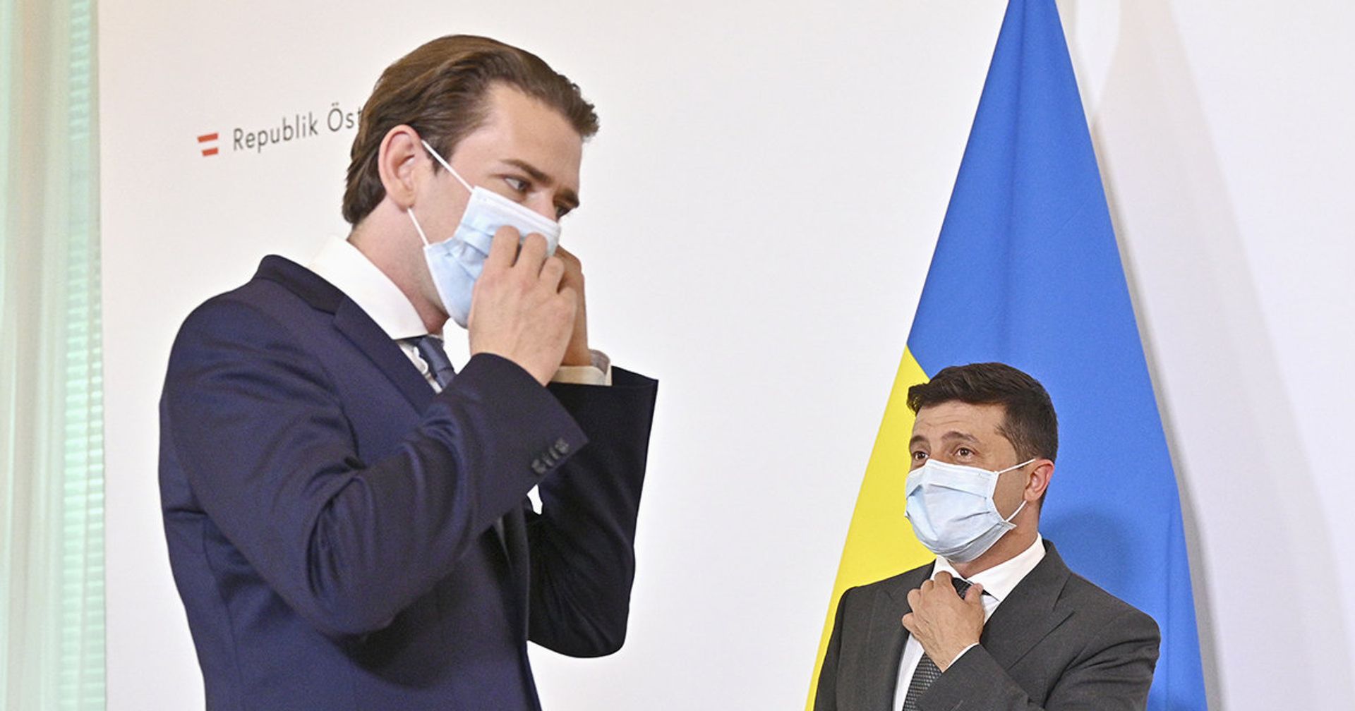 Канцлер Австрии Себастьян Курц и президент Украины Владимир Зеленский во время встречи в Вене - ИноСМИ, 1920, 16.09.2020