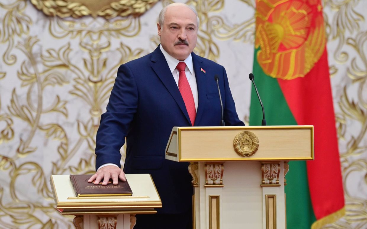 Президент Белоруссии Александр Лукашенко на церемонии инаугурации в Минске