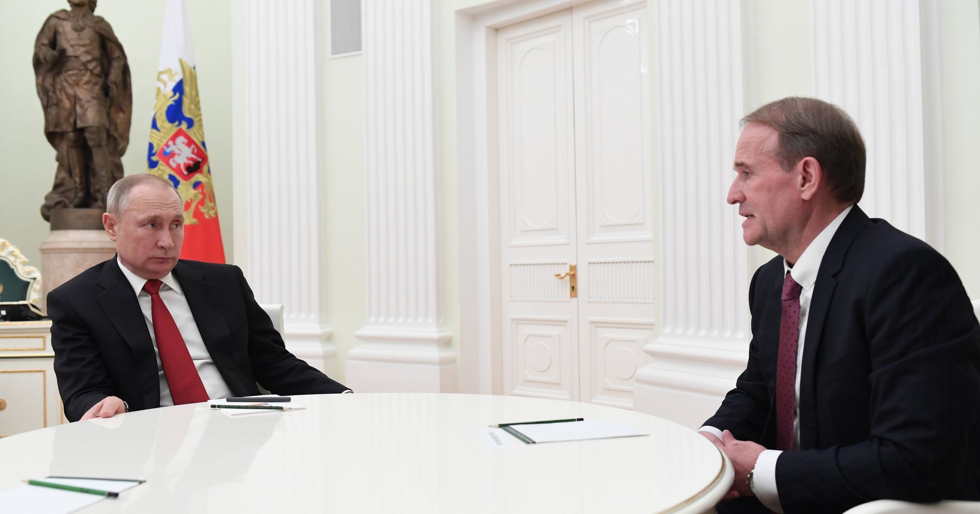 Президент РФ В. Путин встретился с главой политсовета украинской партии Оппозиционная платформа - За жизнь В. Медведчуком - ИноСМИ, 1920, 03.03.2021