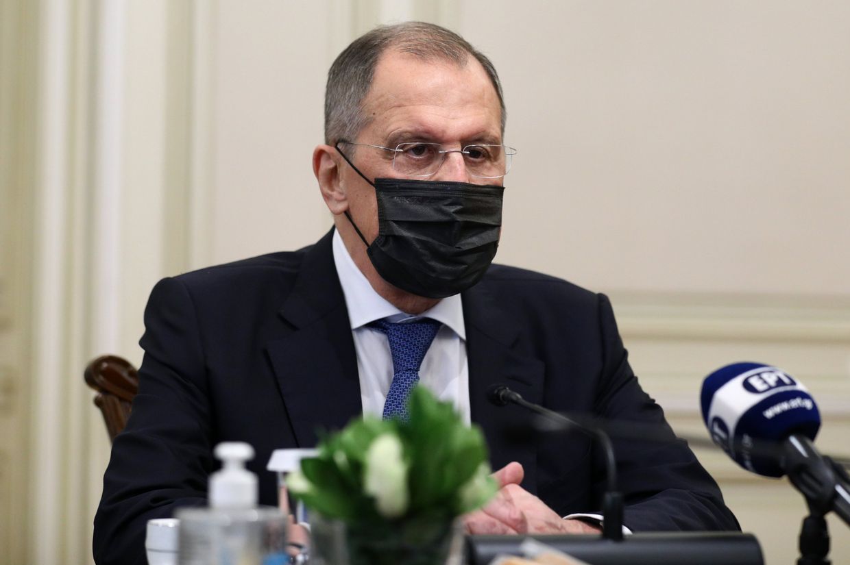 Встреча главы МИД РФ С. Лаврова с премьер-министром Греции К. Мицотакисом