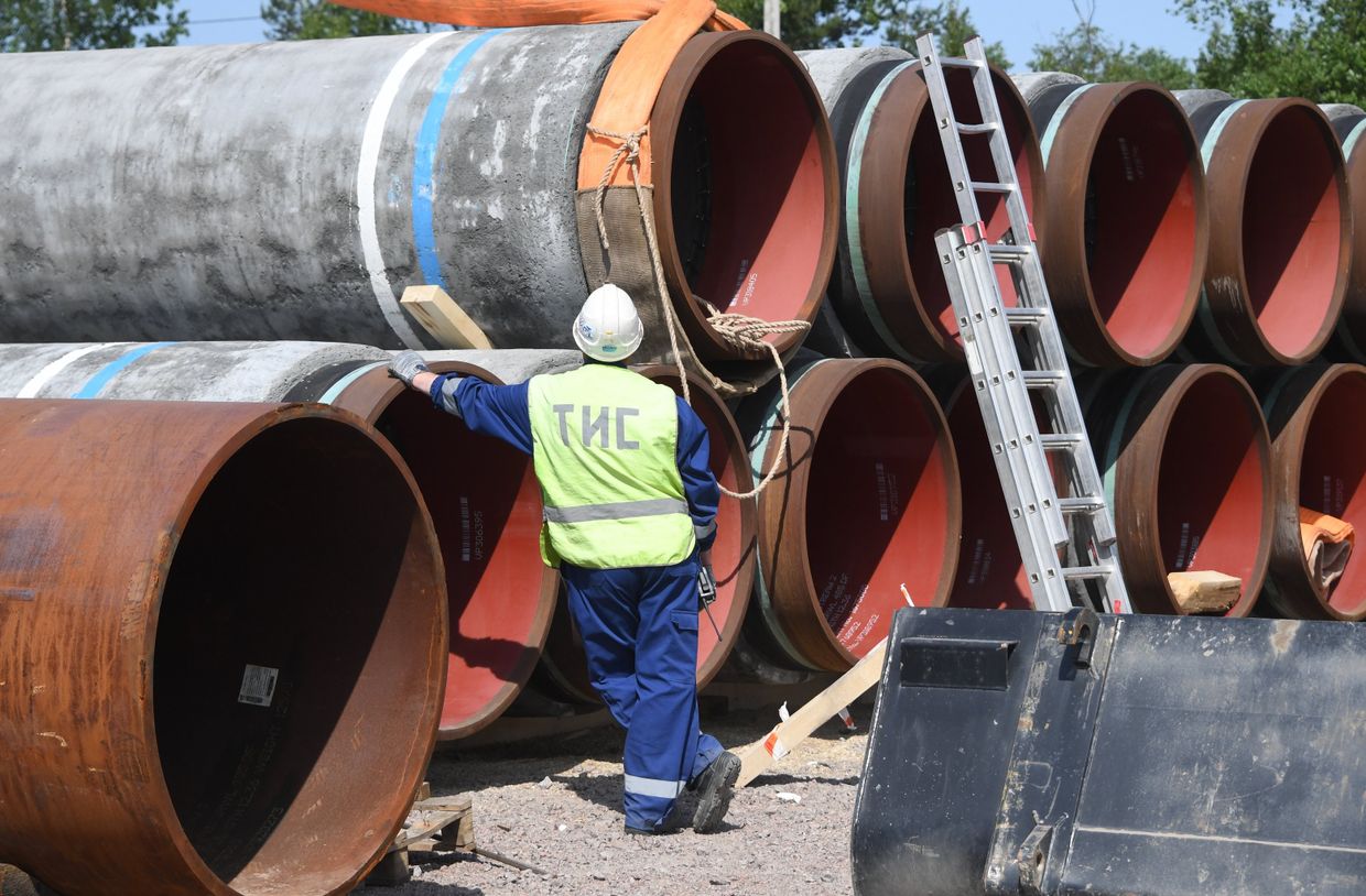 Строительство газопровода Северный поток-2 в Ленинградской области