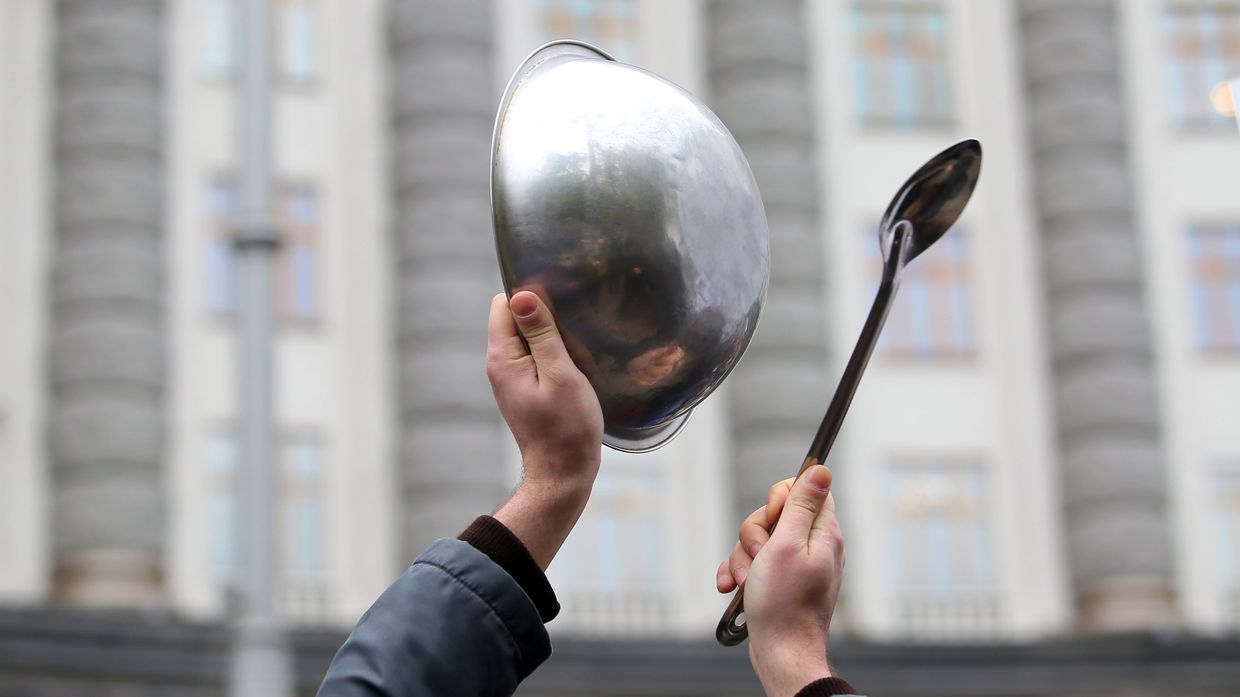 Акция против карантинных мер на Украине