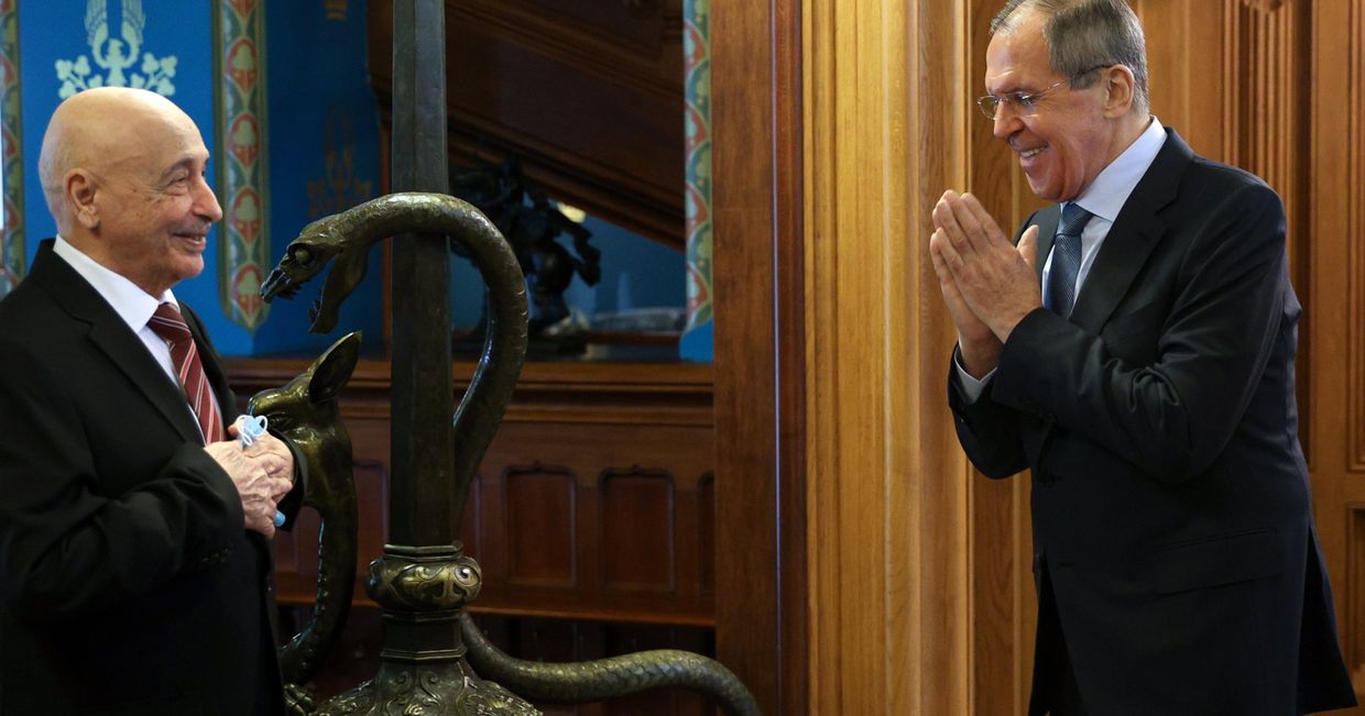 Встреча главы МИД РФ С. Лаврова с председателем Палаты депутатов Ливии А. Салехом