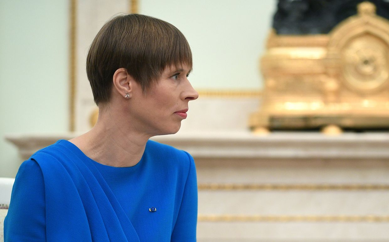Президент Эстонии Керсти Кальюлайд во время встречи с президентом РФ Владимиром Путиным