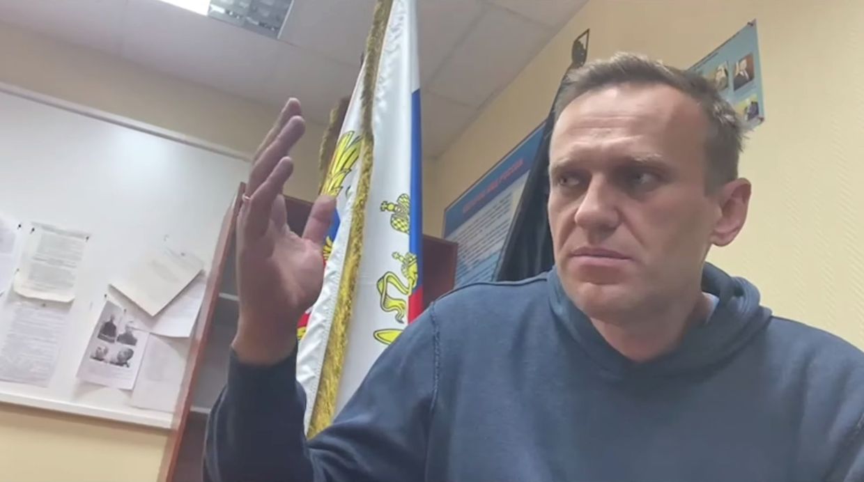 Алексей Навальный в полицейском участке в подмосковных Химках Алексей Навальный в полицейском участке в подмосковных Химках