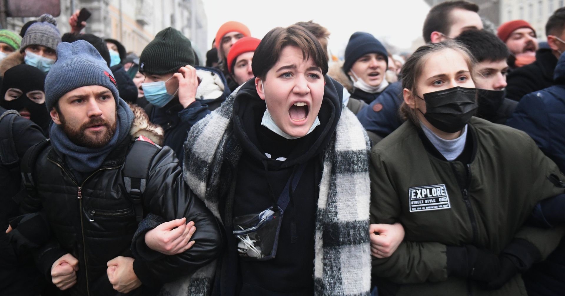 Несанкционированные акции сторонников А. Навального Несанкционированные акции сторонников А. Навального - ИноСМИ, 1920, 25.01.2021