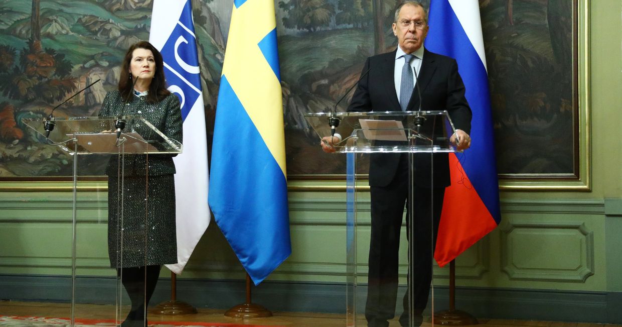 Встреча глав МИД РФ и Швеции С. Лаврова и А. Линде