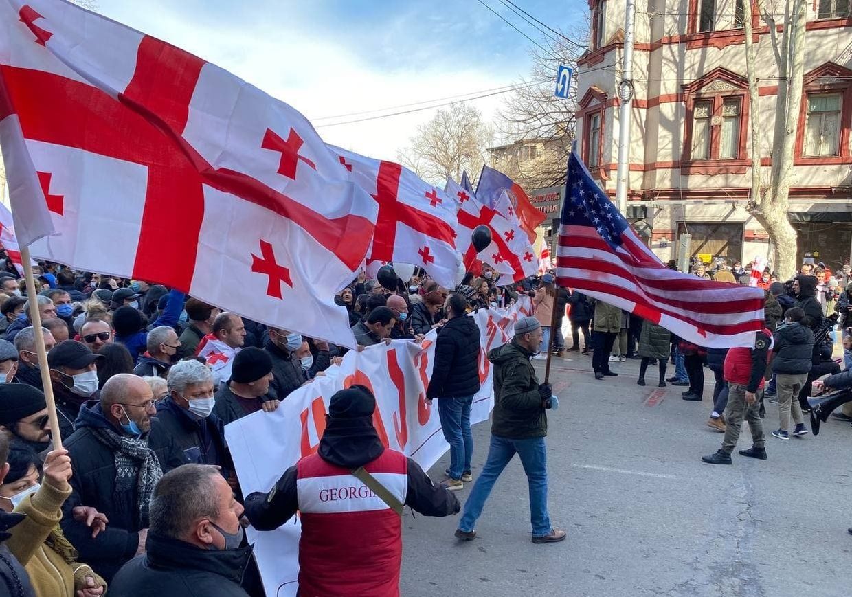 Акция протеста оппозиции в Тбилиси