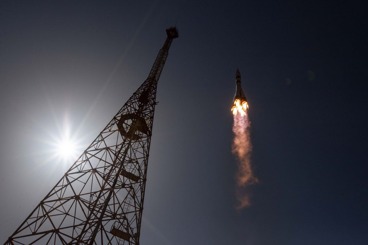 Старт пилотируемого корабля Союз МС-18 с космодрома Байконур