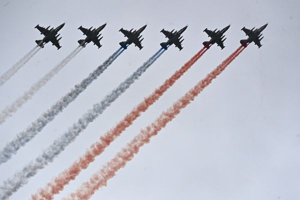 Воздушная часть парада в честь 76-й годовщины Победы
