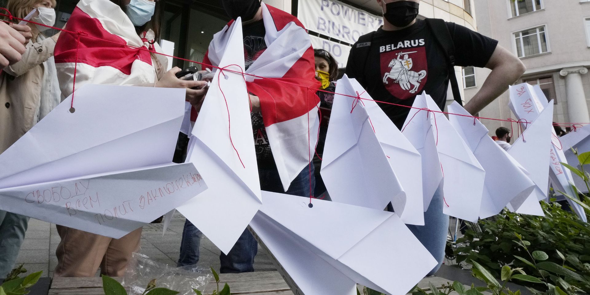 Акция в поддержку задержанного в Белоруссии активиста Романа Протасевича - ИноСМИ, 1920, 25.05.2021