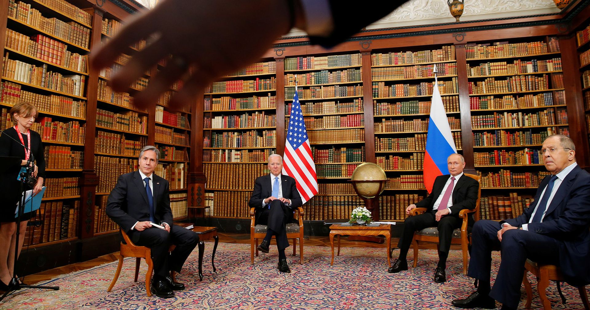 Президент США Джо Байден, госсекретарь США Энтони Блинкен, президент России Владимир Путин и министр иностранных дел России Сергей Лавров - ИноСМИ, 1920, 16.06.2021