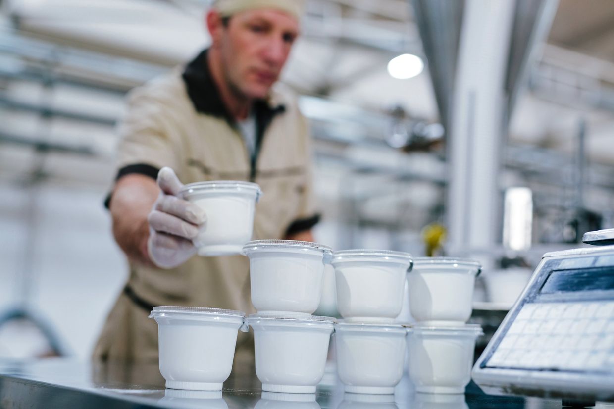 Сотрудник на производстве молочных продуктов
