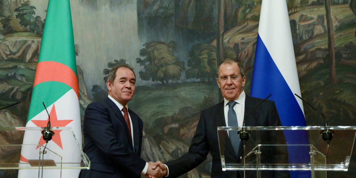 Встреча глав МИД РФ и Алжира С. Лаврова и С. Букадума 