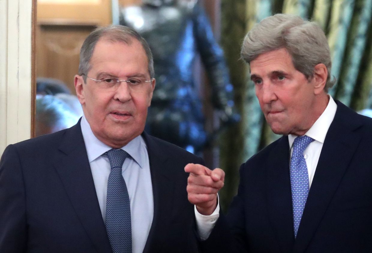 Встреча главы МИД РФ С. Лаврова и спецпредставителя президента США по вопросом климата Дж. Керри