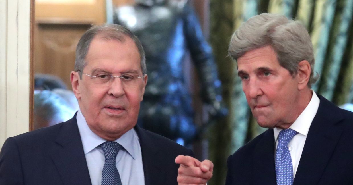 Встреча главы МИД РФ С. Лаврова и спецпредставителя президента США по вопросом климата Дж. Керри