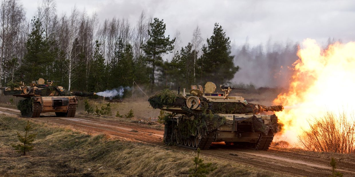 Танки M1 Abrams на международных военных учениях Summer Shield XIV в Латвии
