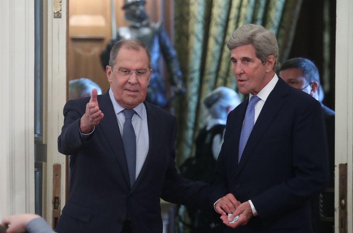 Встреча главы МИД РФ С. Лаврова и спецпредставителя президента США по вопросом климата Дж. Керри