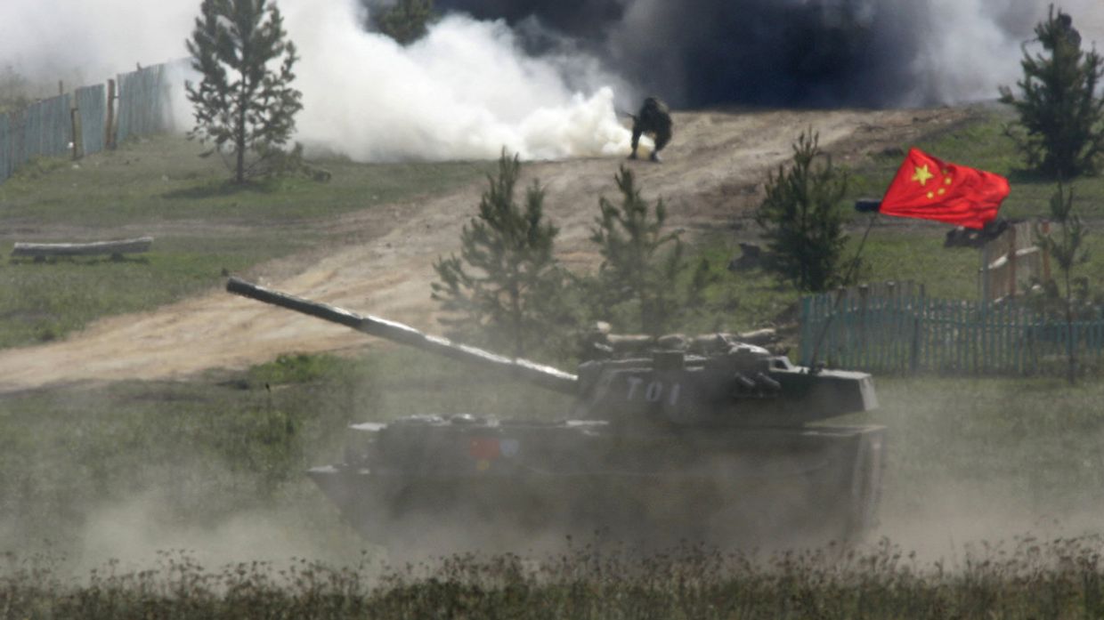 Совместные российско-китайские военные учения на полигоне Чебаркуль, Россия