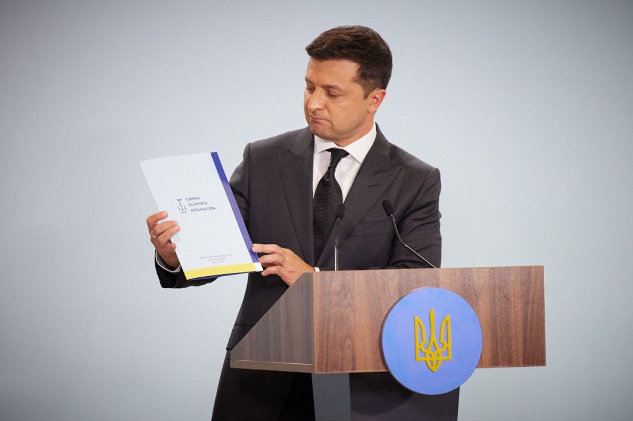 Президент Украины Владимир Зеленский на саммите «Крымская платформа» в Киеве