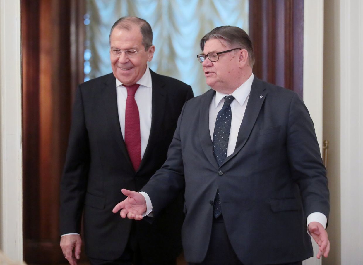 Встреча глав МИД РФ и Финляндии С. Лаврова и Т. Сойни