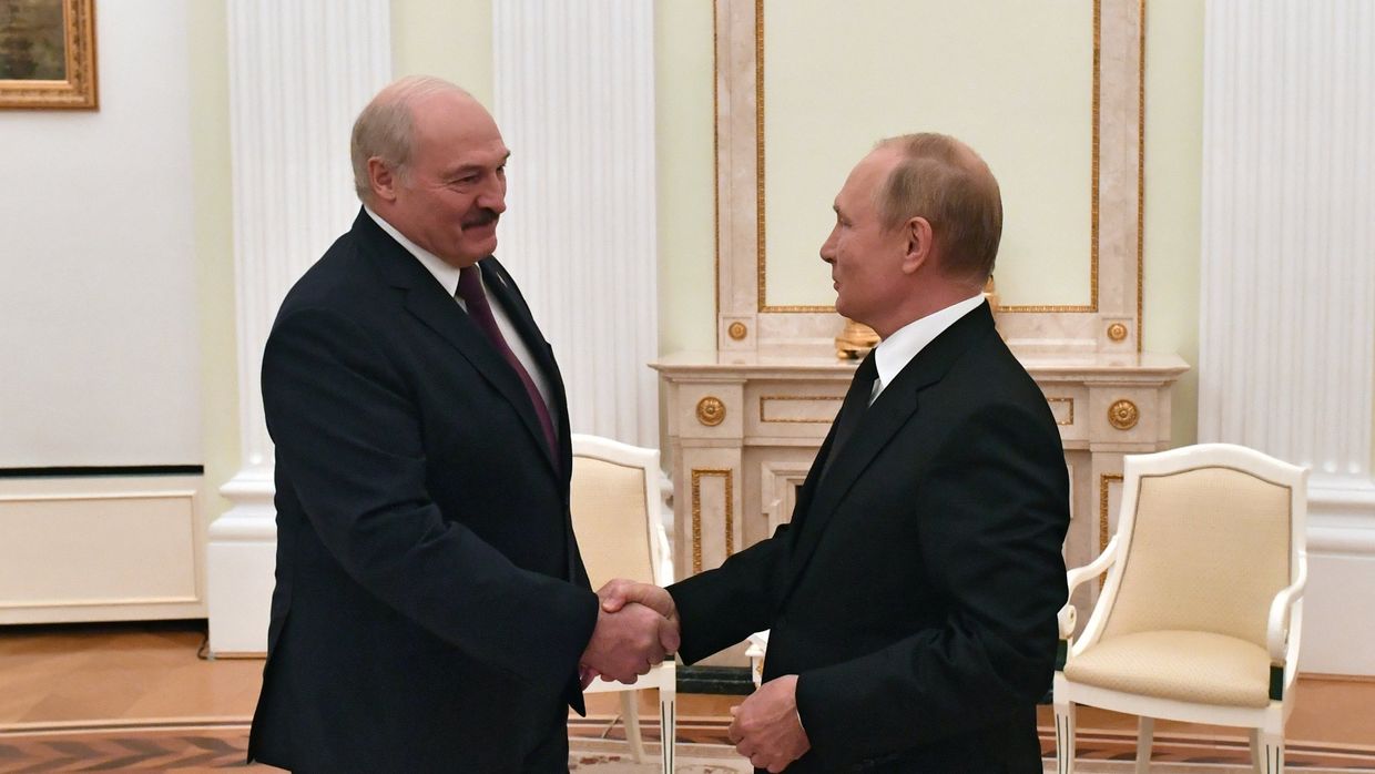 Переговоры президента РФ В. Путина с президентом Белоруссии А. Лукашенко