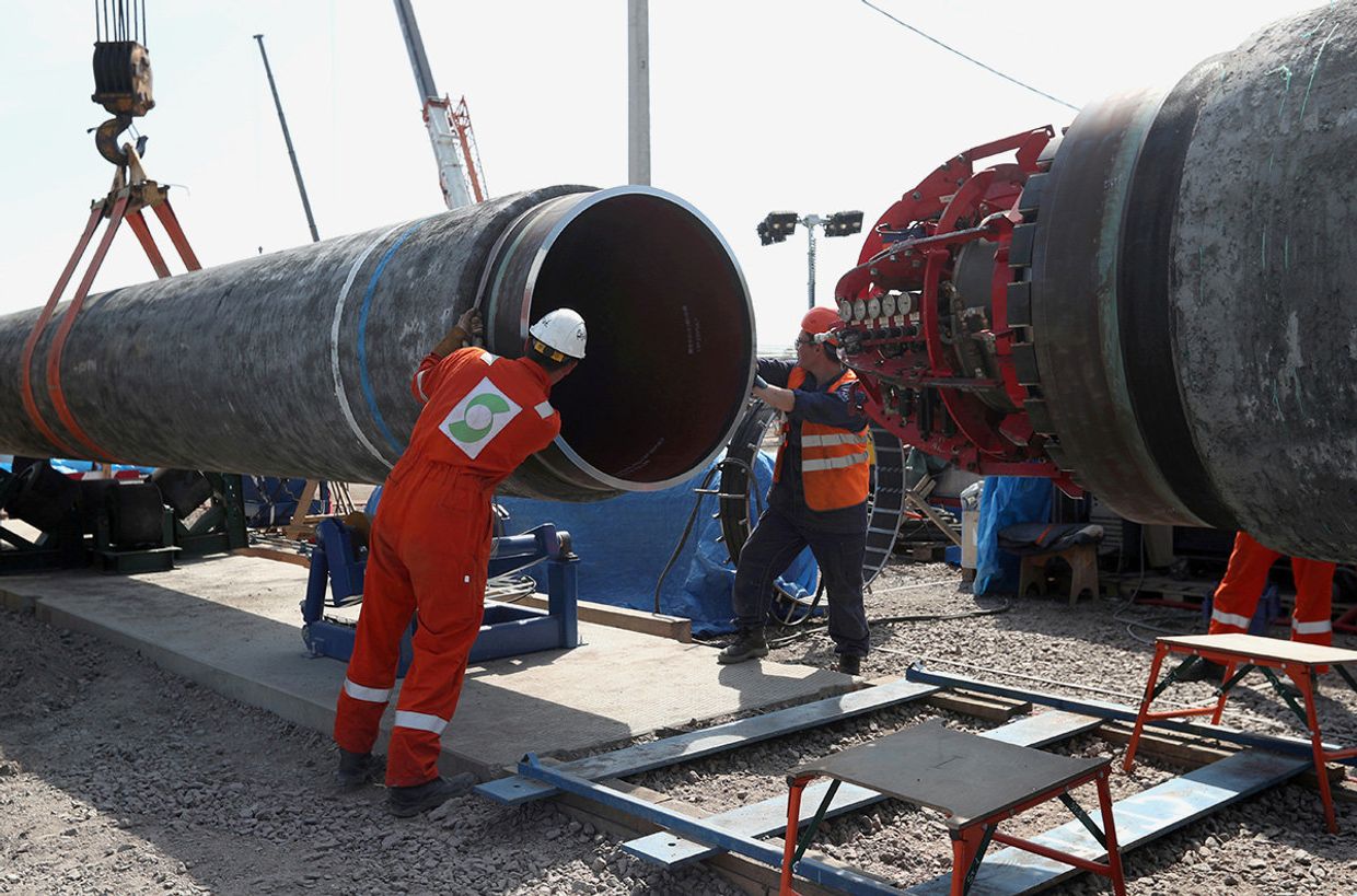 Строительная площадка газопровода Северный поток-2 в Ленинградской области