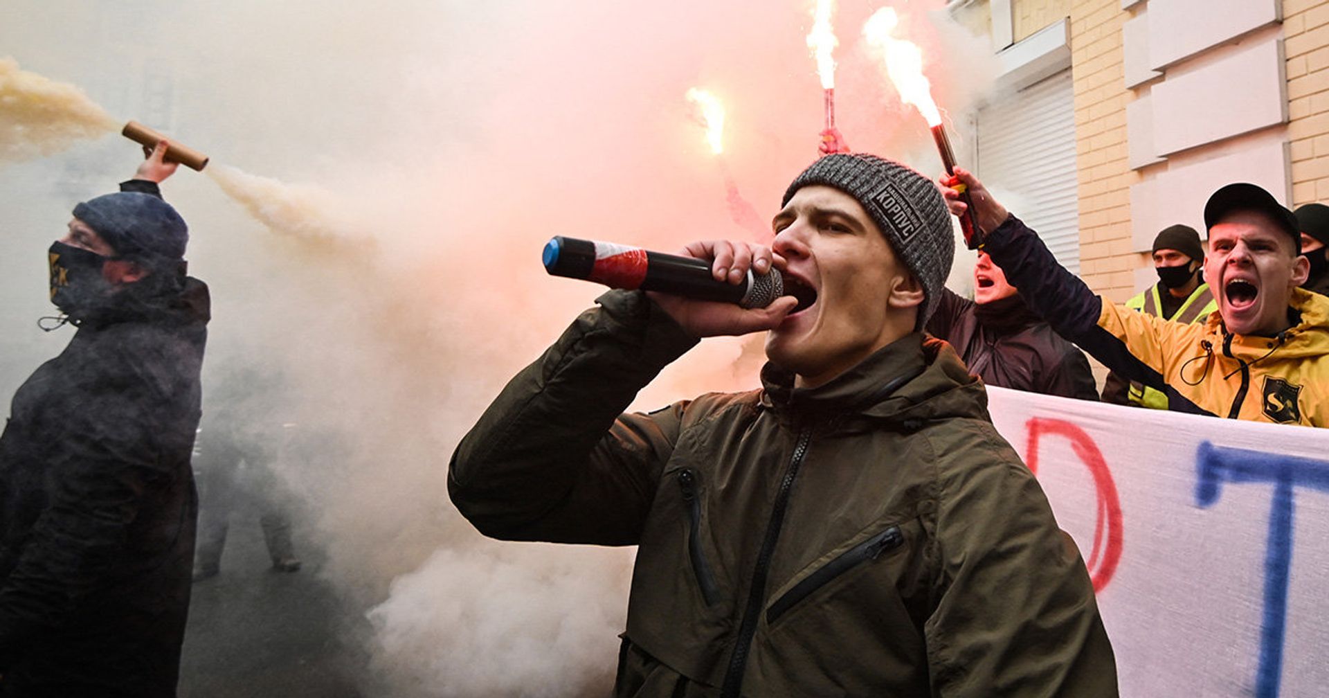 Участники митинга у здания Высшего Антикоррупционного суда в Киеве - ИноСМИ, 1920, 14.10.2021