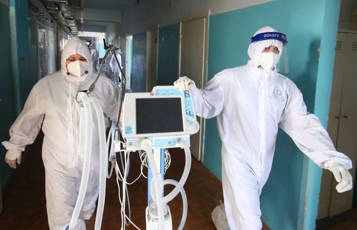 Лечение больных с Covid-19 в больнице скорой помощи в Волгограде