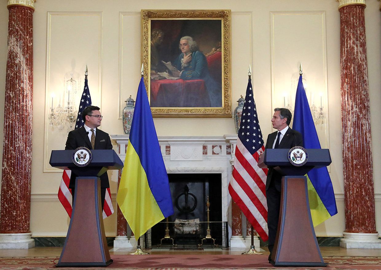 Государственный секретарь США Энтони Блинкен и министр иностранных дел Украины Дмитрий Кулеба