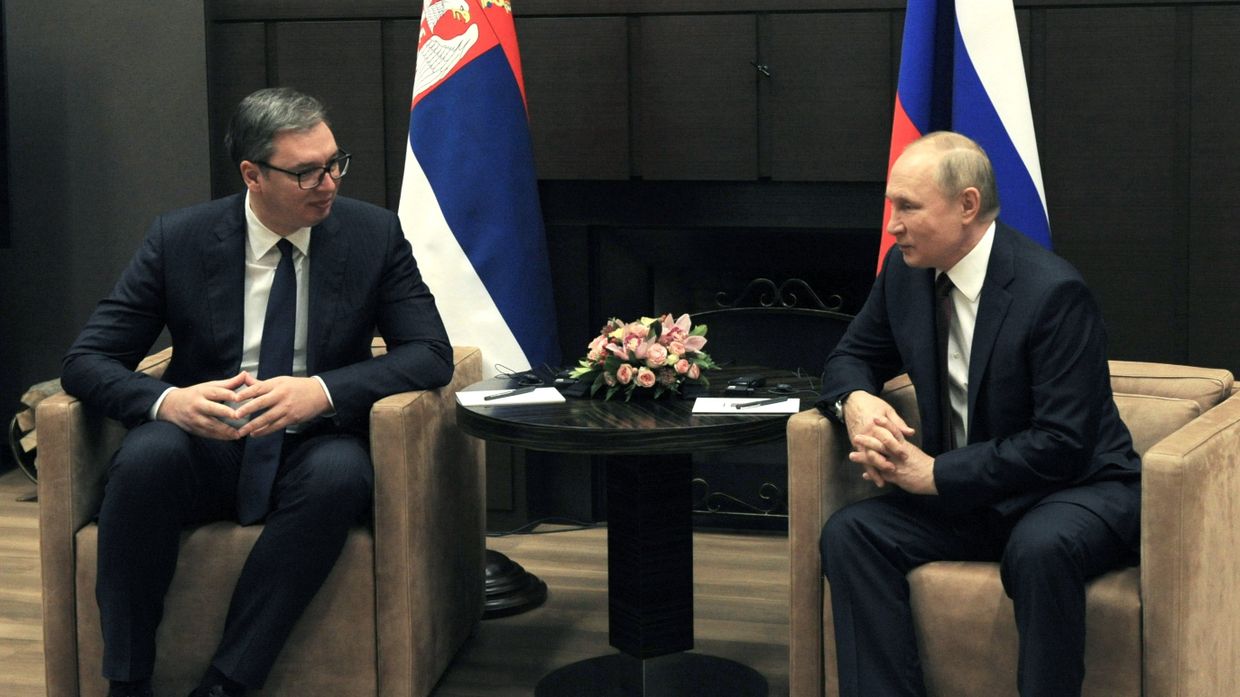 Встреча президента РФ В. Путина с президентом Сербии А. Вучичем